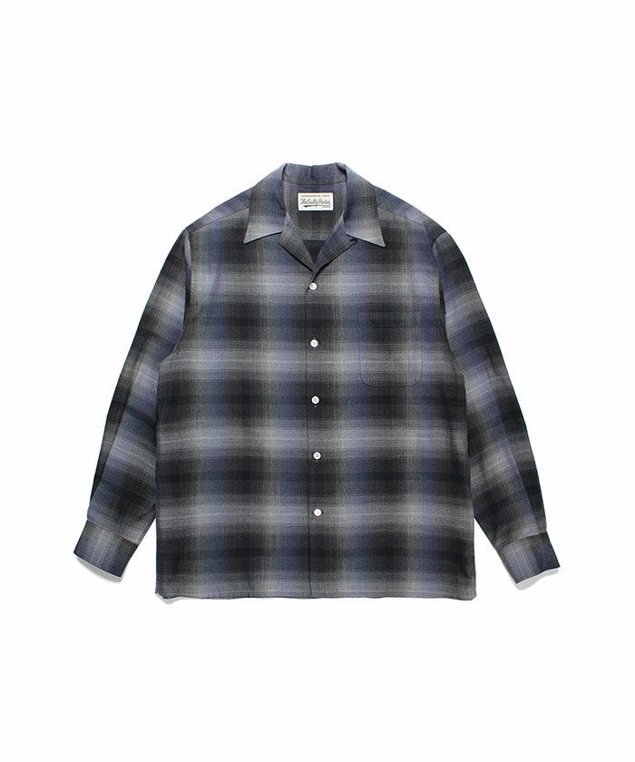 ＜WACKO MARIA＞OMBLE CHECK OPEN COLLAR SHIRT L/S (TYPE-2)