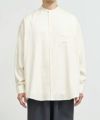 ＜Graphpaper＞Cotton Cashmere L/S Oversized Band Collar Shirt(GM234-50074B)
