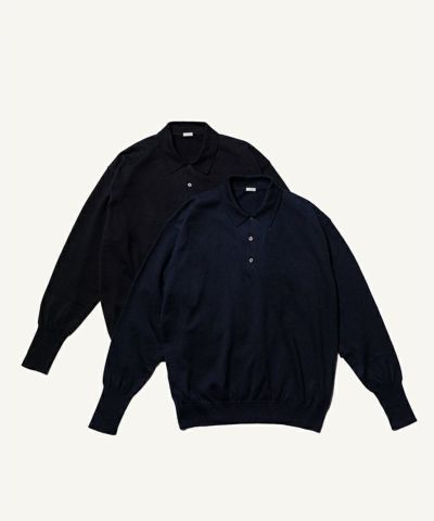 A.PRESSE＞Cotton Knit L/S Polo Shirts | MAKES ONLINE STORE