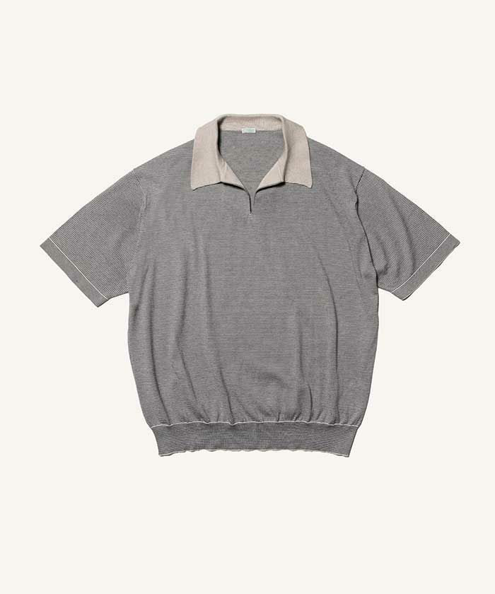A.PRESSE スキッパー　ニットポロ　サイズ2 A.PRESSE スキッパー ニットポロ サイズ2