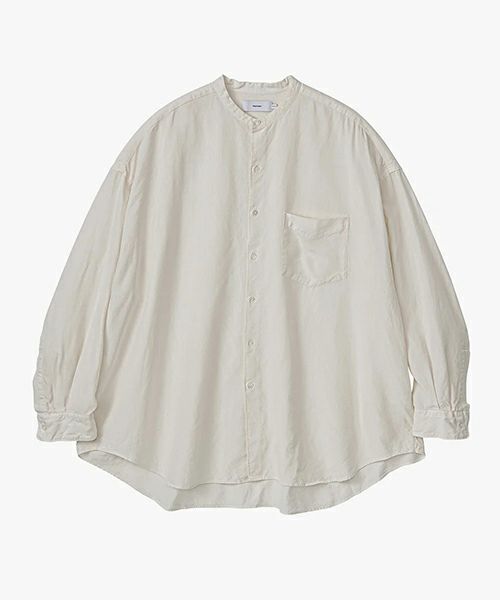 ＜Graphpaper＞Linen Cupro L/S Oversized Band Collar Shirt(GM241-50239)