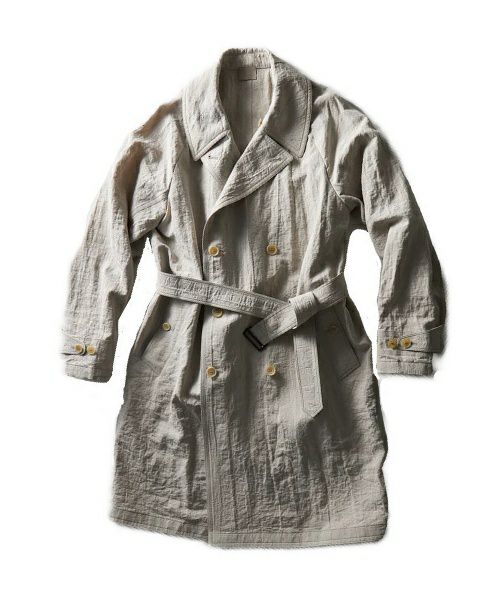 ＜山内＞ 超絶⾼密度リネンクロス・トレンチコート