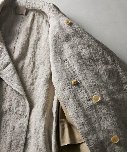 山内＞ 超絶⾼密度リネンクロス・トレンチコート | MAKES ONLINE