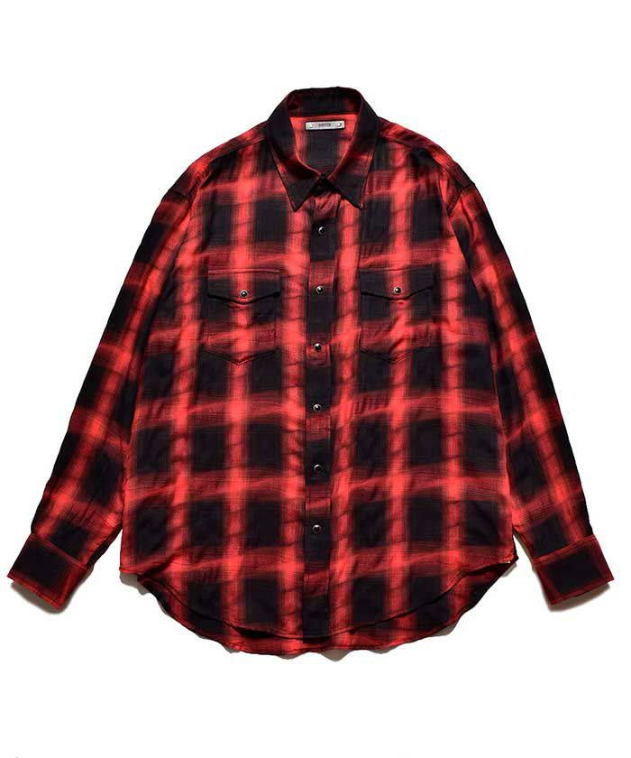 MINEDENIM＞Distortion Ombre Check L.Western SH | MAKES ONLINE STORE