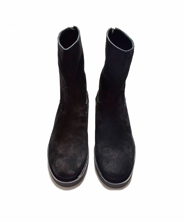 MINEDENIM＞Suede Leather Back Zip Boots | MAKES ONLINE STORE