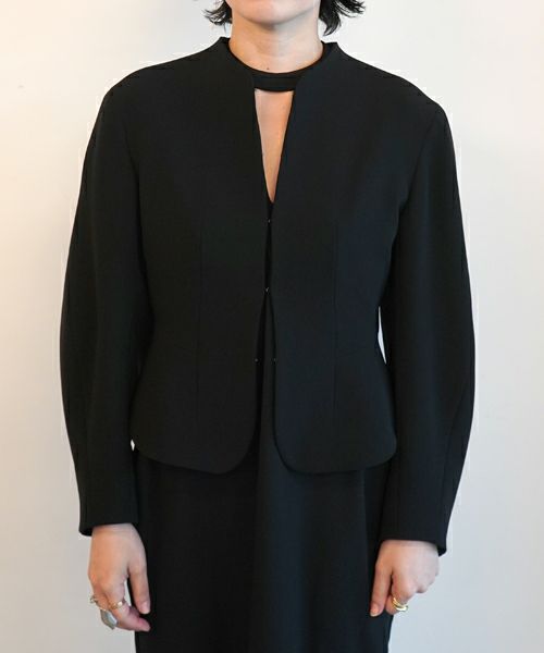  ＜Mame Kurogouchi＞Triacetate Polyester Collarless Jacket