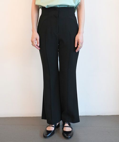 ＜Mame Kurogouchi＞Triacetate Polyester Flared Trousers