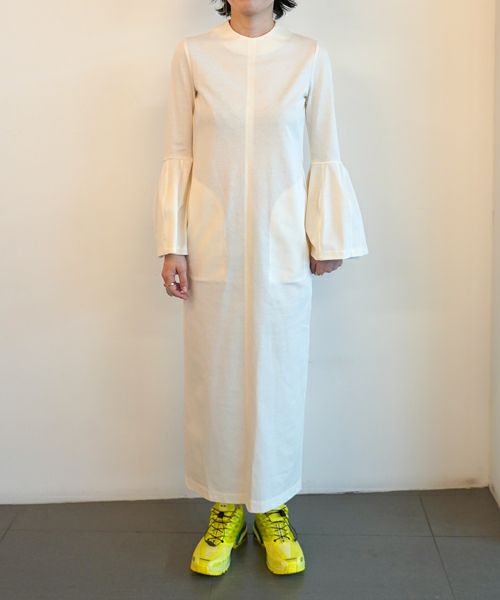 ＜Mame Kurogouchi＞Volume Sleeve Cotton Jersey Dress