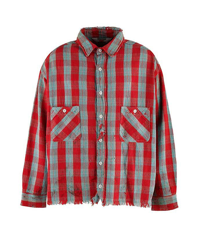 SAINT MICHAEL＞FRNL CHECK SHIRTS/RD+BU | MAKES ONLINE STORE