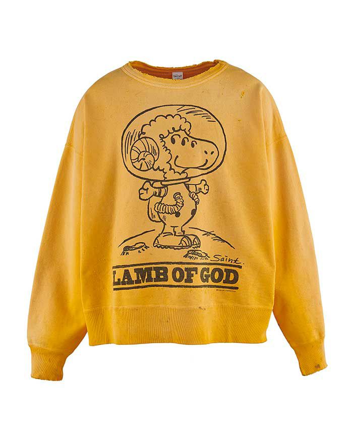 ＜SAINT MICHAEL＞CRW SWEAT/LMB OF GD/YELL