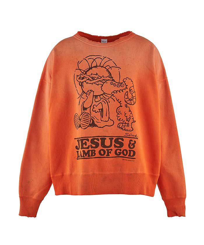 ＜SAINT MICHAEL＞CRW SWEAT/JS & LMB /ORAN