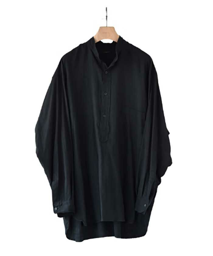 COMOLI モスリン プルオーバーシャツ BLACK | CASANOVA&CO