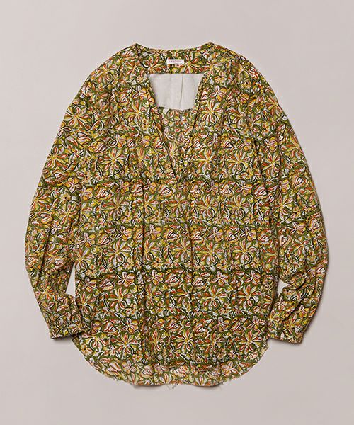 NICENESS ASHAC.Cフローラルプリントペザントシャツ NICENESS ASHA.C / アシャ.C (フローラルプリント ペザント