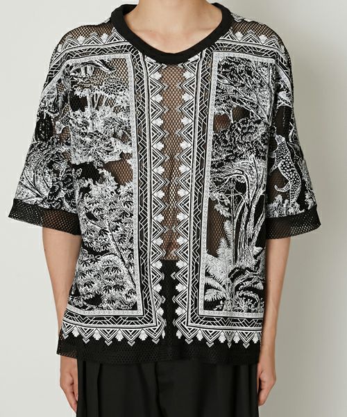 TAAK メンズ　メッシュ　カットソー　24SS TAAKK - MESH T-SHIRTS / メッシュTシャツ (ホワイト) | Confidence