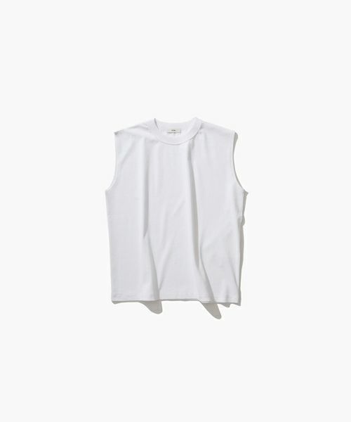 ＜ATON＞DRY COTTON JERSEY NO-SLEEVE PULLOVER
