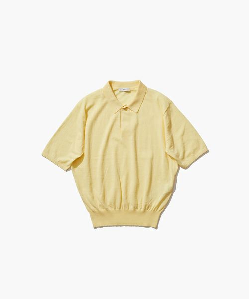 ＜ATON＞RECYCLED FRESCA POLO KNIT