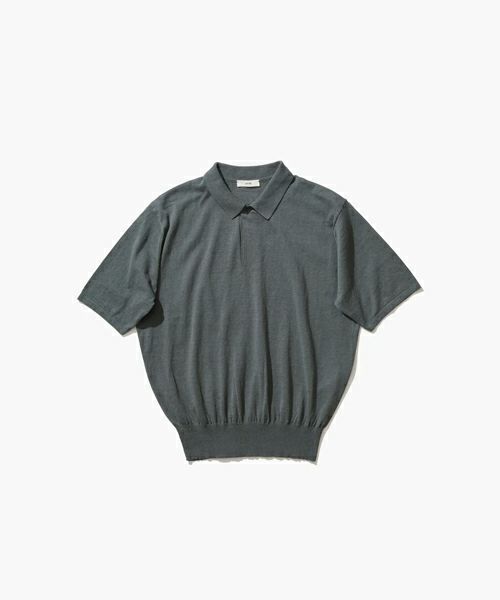 ＜ATON＞RECYCLED FRESCA POLO KNIT