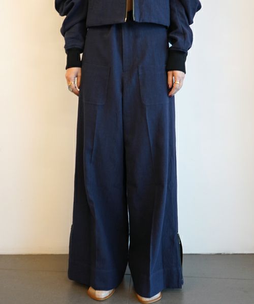 ＜TELMA＞Cotton Hemp Wide Pants