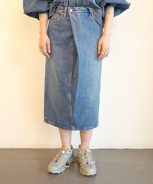 ＜HYKE＞DENIM MIDI SKIRT