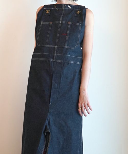 FUMIKA＿UCHIDA＞DENIM OVERALL APRON MIXI DRESS | MAKES ONLINE STORE