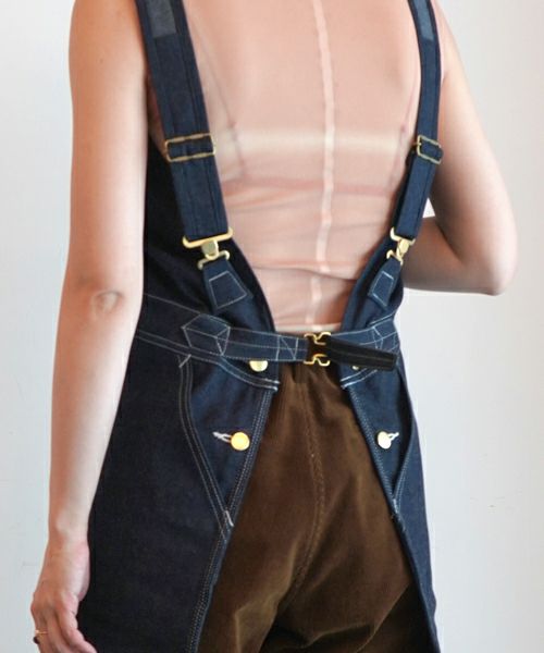 FUMIKA＿UCHIDA＞DENIM OVERALL APRON MINI DRESS | MAKES