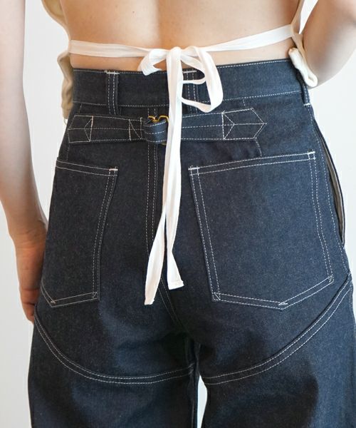 FUMIKA UCHIDA： DENIM HIGH WAIST BUGGY PANTS - RIGID INDIGO