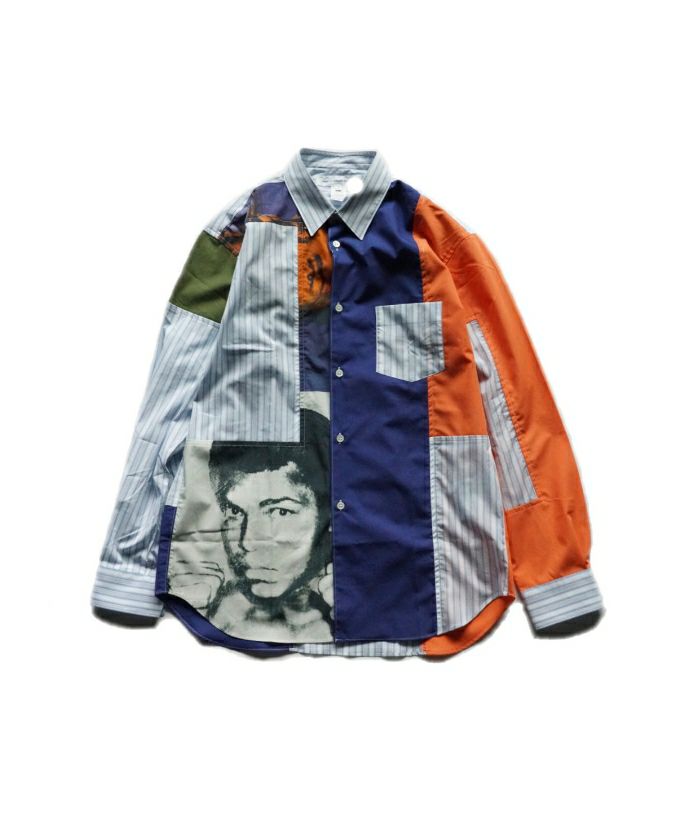 ＜COMMEdesGARCONS SHIRT＞CDG SHIRT×Andy Warhol PATCHWORK SHIRT ＂Muhammad Ali＂(FＭ-B013-051