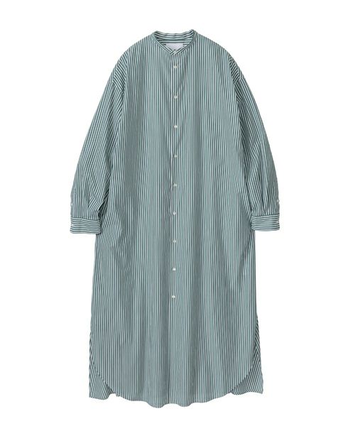 ＜Graphpaper＞Broad Band Collar Oversized Shirt Dress(GL241-60009STB)