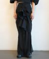 ＜MARGE＞Twil & Matt satin drape maxi skirt