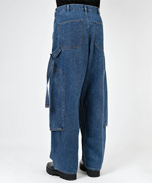 LAD MUSICIAN＞12oz FLAT DENIM DOUBLE KNEE PT-BLUE | MAKES ONLINE STORE