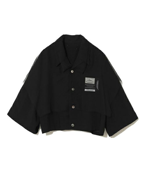 ＜UNDERCOVER＞RyローンPeGCカブセ半袖ショートシャツ　ピンキングカット (UC1D1406-4)