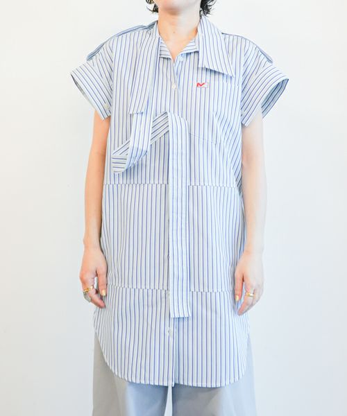  ＜Meryll Rogge＞DECONSTRUCTED SHIRT DRESS W/SHORT SLEEVE