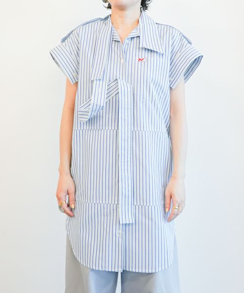  ＜Meryll Rogge＞DECONSTRUCTED SHIRT DRESS W/SHORT SLEEVE