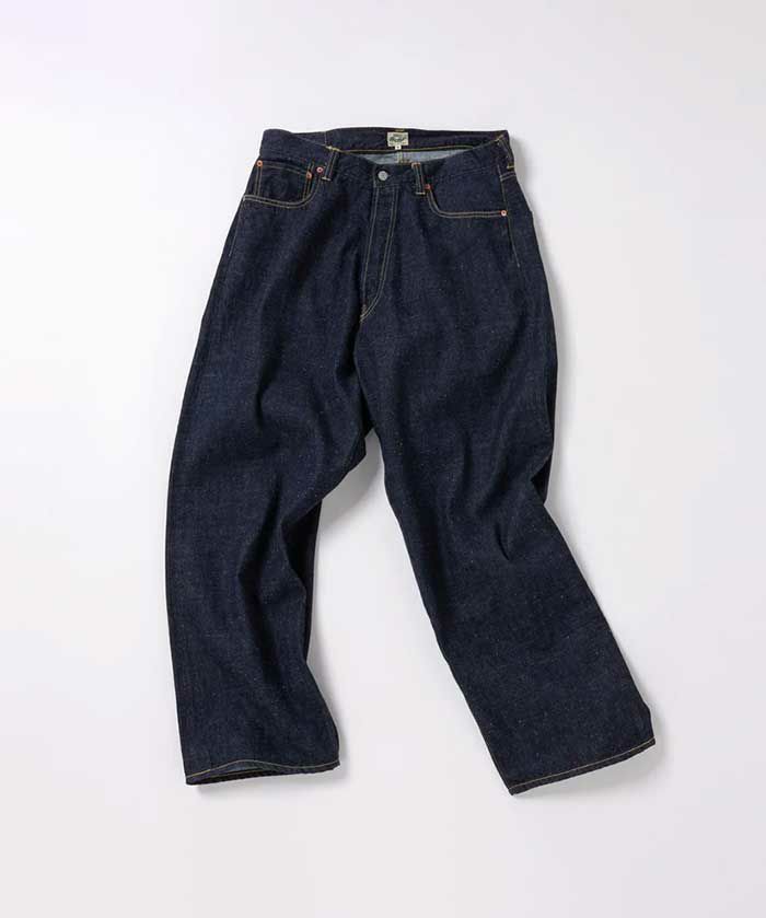 gold11.5oz. DENIM 5POCKET WIDE PANTS