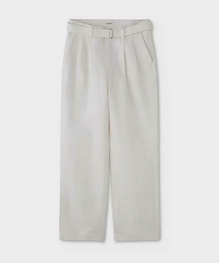 パンツ phigvel C/W Belted 2Tuck Trousers PHIGVEL / C/P BELTED 2TUCK TROUSERS - STONE GRAY | ONE TENTH