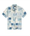 ＜RRL＞COTTON INDIGO PATCHWORK S/S SHIRT(MNRRWOV1N820049)