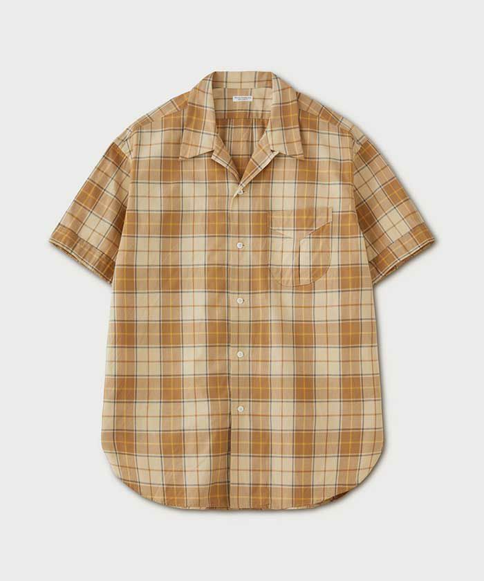 ＜PHIGVEL＞CAMBRIC CHECK OPEN COLLAR SS SHIRT