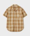 ＜PHIGVEL＞CAMBRIC CHECK OPEN COLLAR SS SHIRT