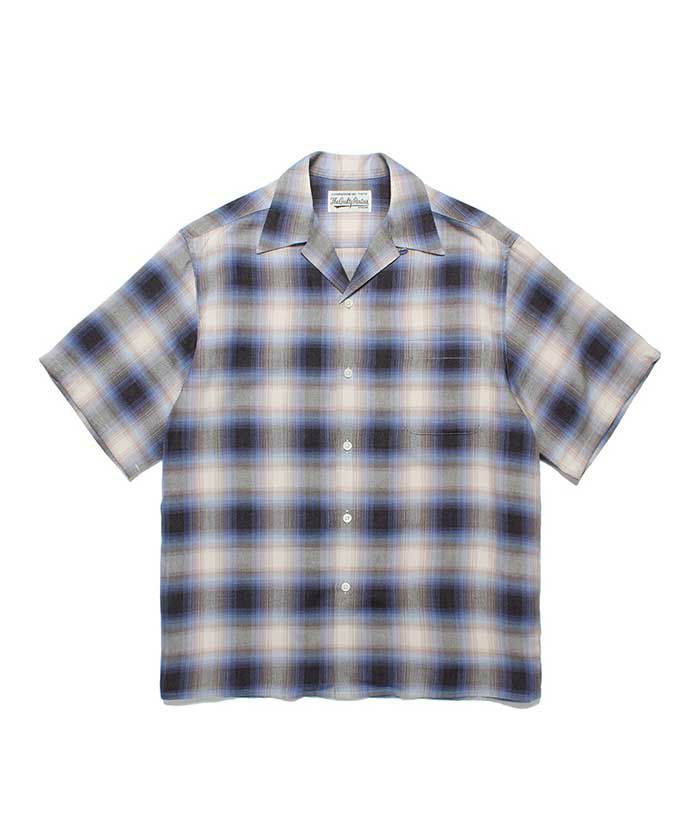 ＜WACKO MARIA＞CHECK OPEN COLLAR SHIRT