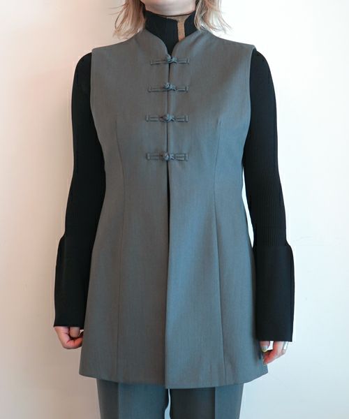 ＜Mame Kurogouchi＞Light Wool Max Gabadine Mao Collar Vest