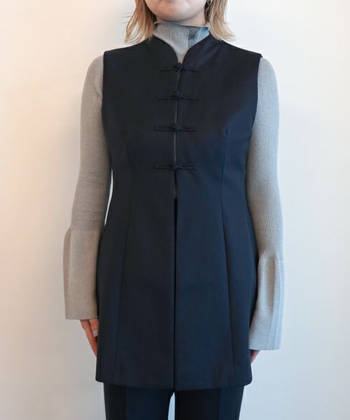 ＜Mame Kurogouchi＞Light Wool Max Gabadine Mao Collar Vest