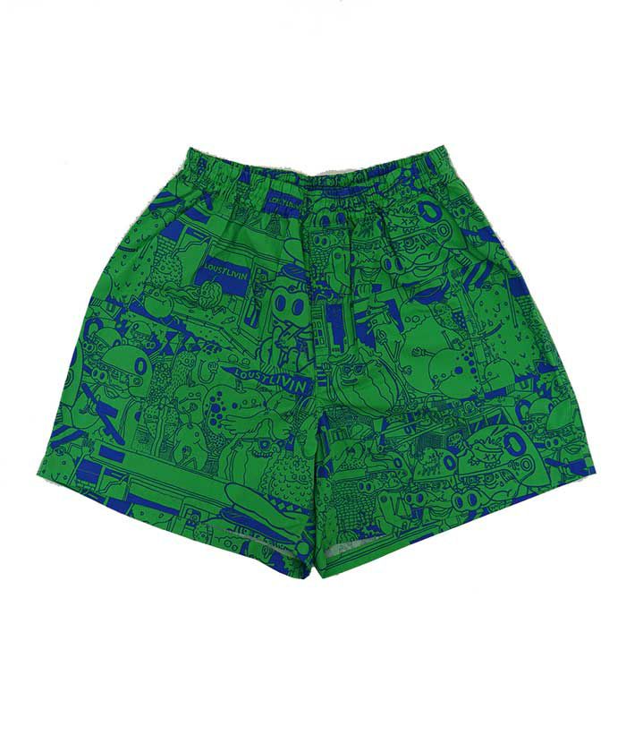 24ss ジュンヤワタナベマン LOUSY LIVIN コラボ ショートパンツ eYe JUNYAWATANABE MAN＞綿ブロードプリント LOUSY LIVIN Wネーム