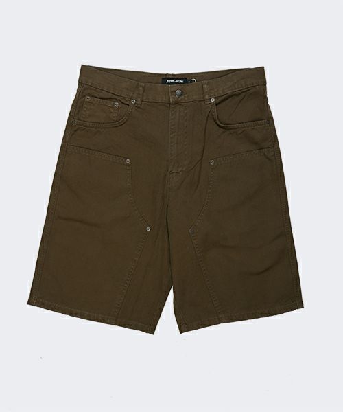 【FUCKING AWESOME】 CANVAS DOUBLE KNEE SHORT BLACK Fucking Awesome - Canvas Double Knee Short (Black) | stebra