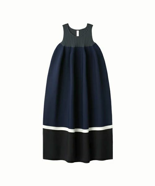 ＜CFCL＞POTTERY SLEEVELESS BUST FLARE DRESS(SHADOW GRAY MULTI)