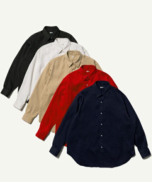 ＜A.PRESSE＞Double Weave Twill Regular Collar Shirts