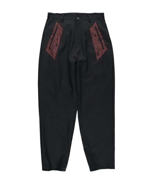 sulvam 23ss チェックスラックス 断ち切りスラックス | sulvam