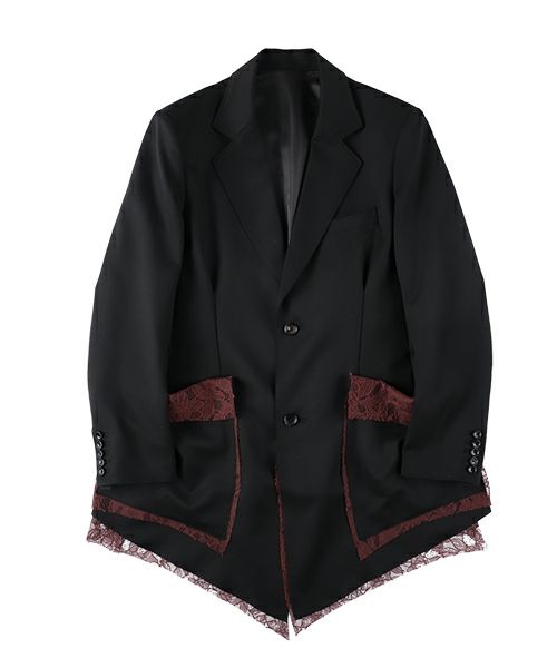 【超美品】Sulvam ギャバジンレースロングコート レース/ シアー/ カットアウト/ ノースリ/ ロングドレス/ キャバ