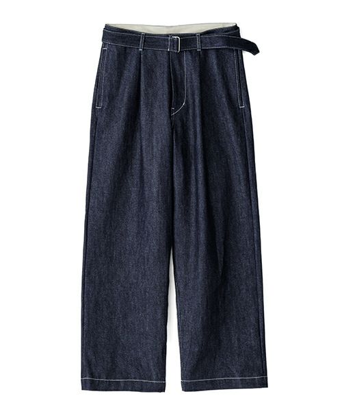 ＜Graphpaper＞Selvage Denim Belted Pants(GU243-40192RB)