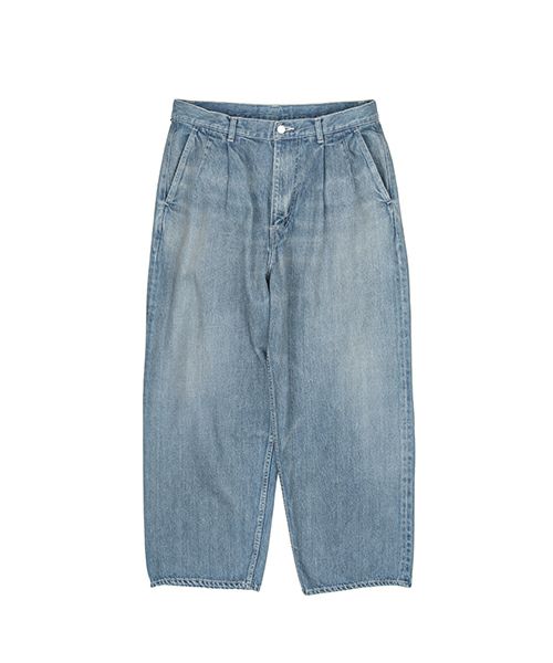 ＜Graphpaper＞Selvage Denim Two Tuck Pants(GU243-40188LB)