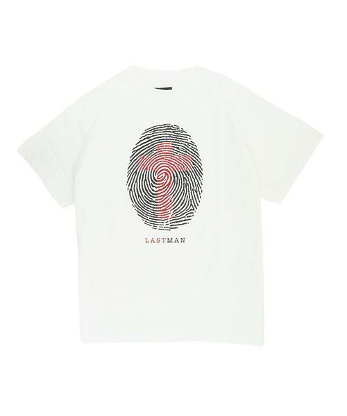 ＜LASTMAN＞PRINTED TEE SHIRTS "FINGER PRINT"